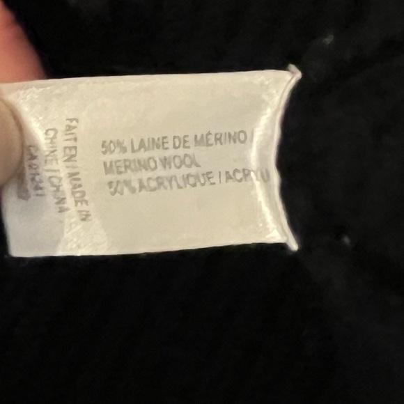 🖤 Black Merino Wool Blend Sweater – Estimated Size M/L - Picture 7 of 8